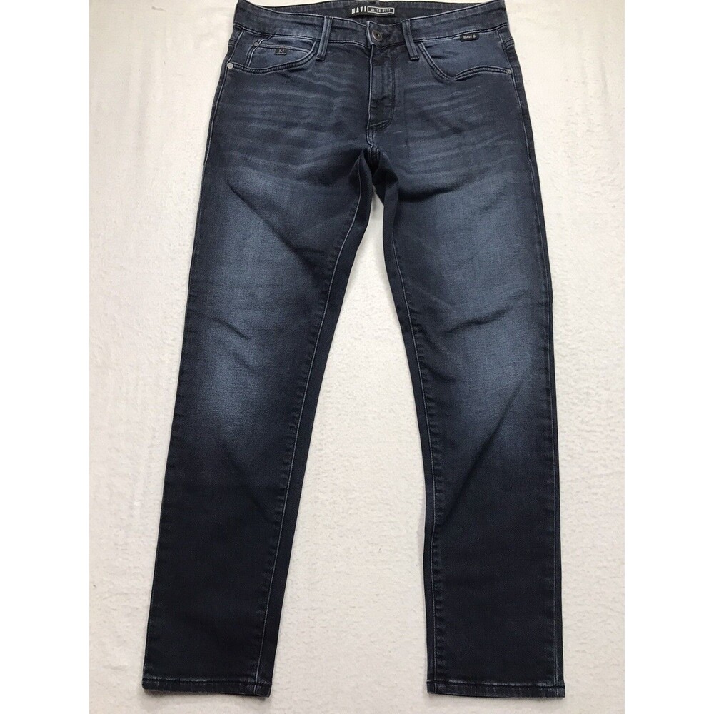MAVI Jean Men 31x28 James Skinny Ultra Move Dark Wash Stretch Denim Blue Slim